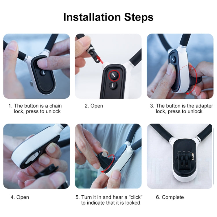 PULUZ Lazy Neck Staffa POV View Mount con morsetto per telefono per action camera / telefoni GoPro, Magnetic Silicone Collar Bracket