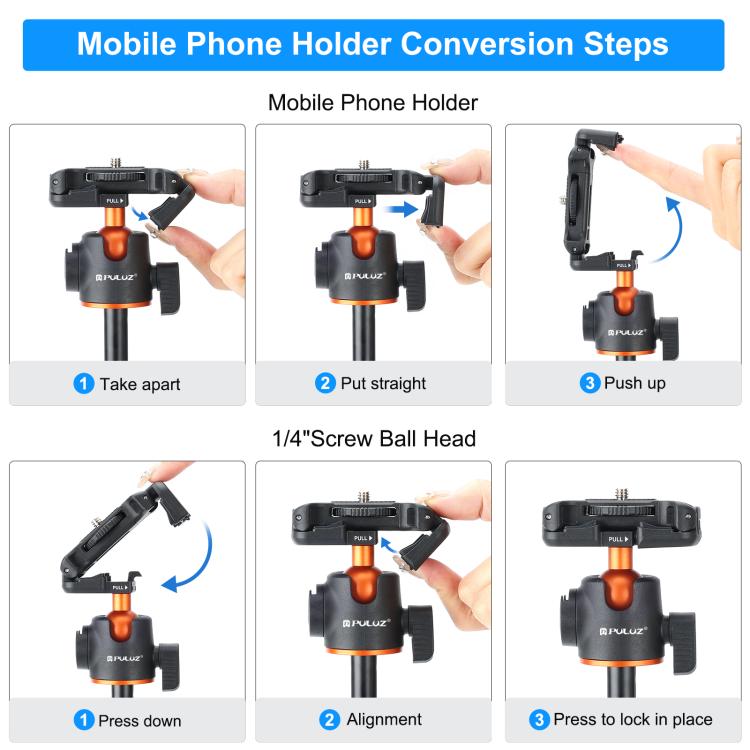 Puluz Treppiede Selfie Stick 1.3m per smartphone