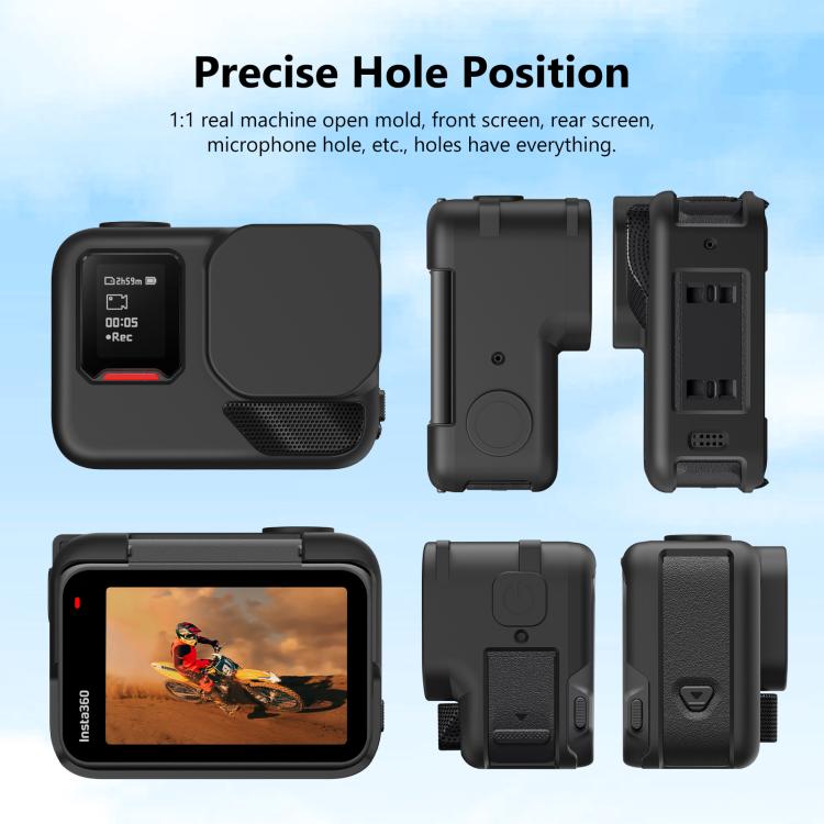 Custodia in silicone per Insta360 Ace Pro 2 con copriobiettivo