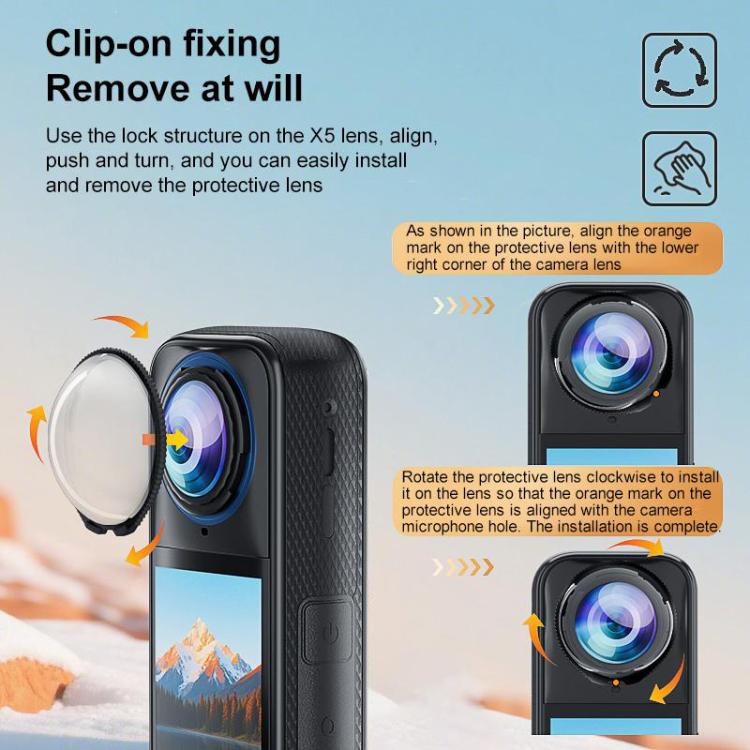 Lente protettiva in vetro temperato per Insta360 X5