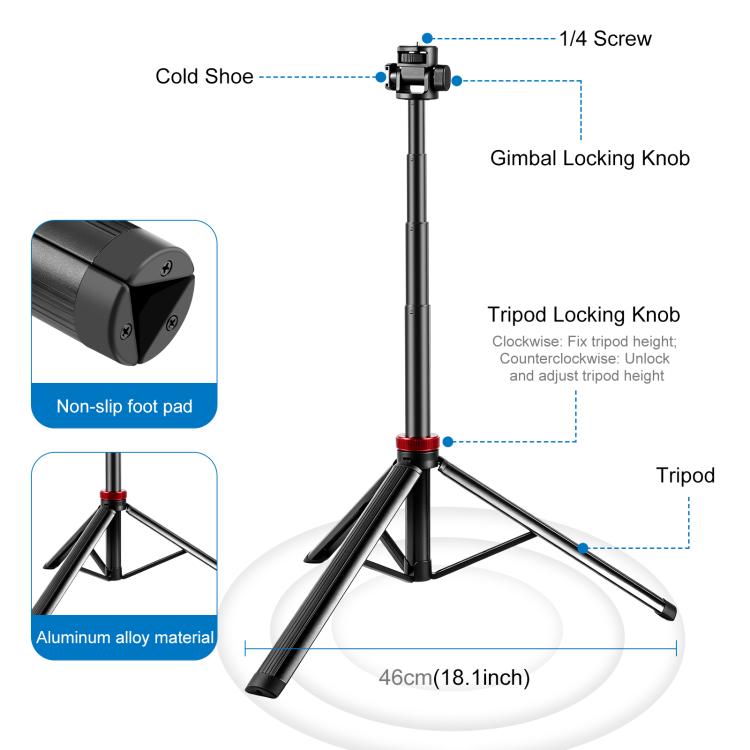 Treppiede telescopico 2m lega alluminio con vite 1/4