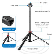 Treppiede telescopico 2m lega alluminio con vite 1/4"