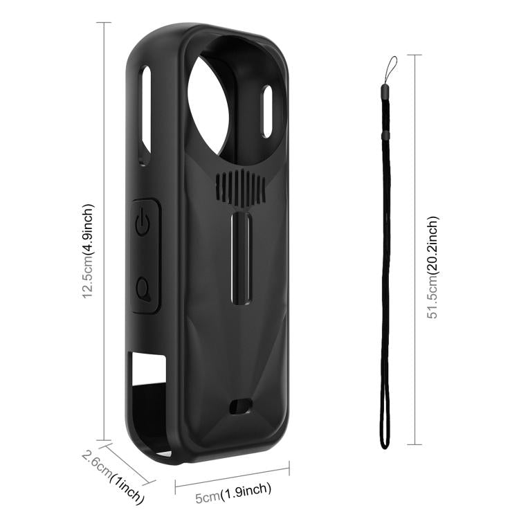Custodia in silicone con copriobiettivo per Insta360 X5
