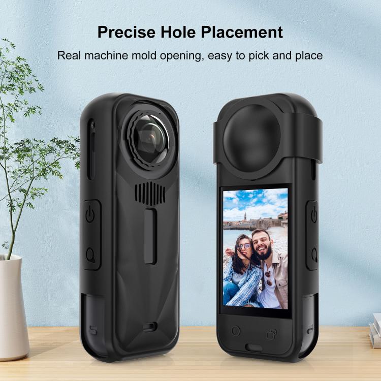 Custodia in silicone con copriobiettivo per Insta360 X5