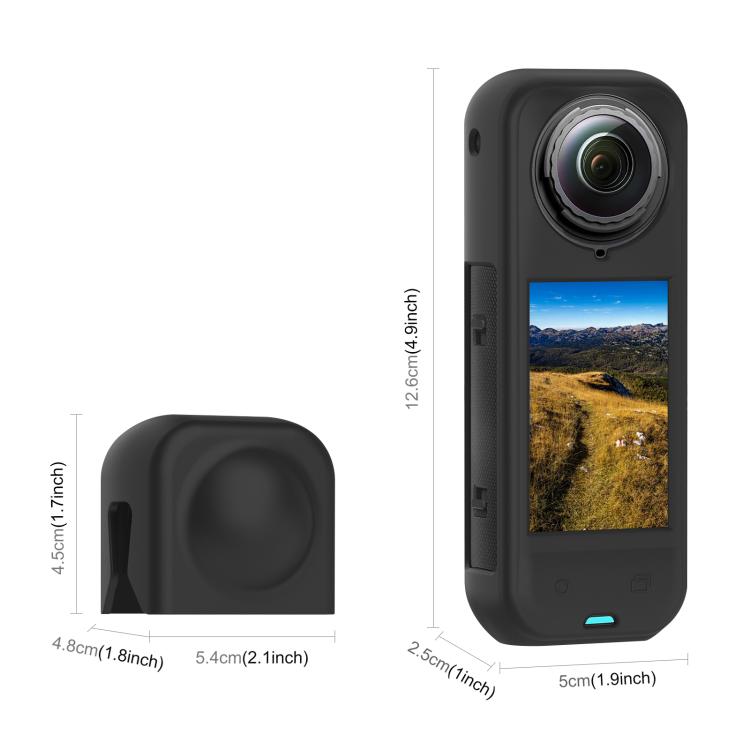 Custodia in silicone con copriobiettivo per Insta360 X5
