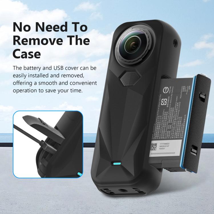 Custodia in silicone con copriobiettivo per Insta360 X5