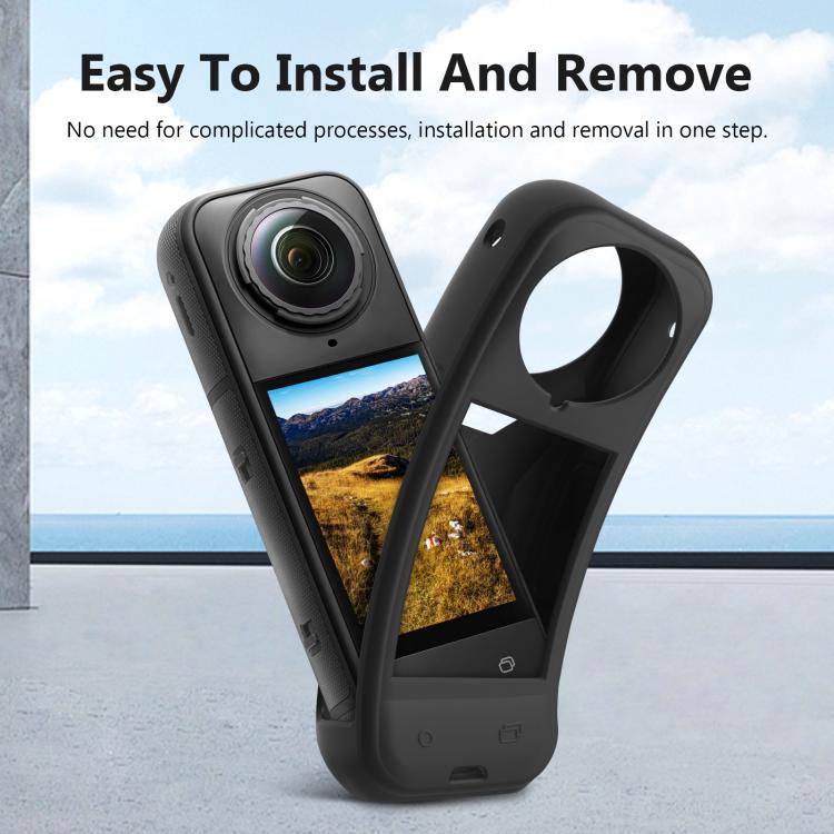 Custodia in silicone con copriobiettivo per Insta360 X5