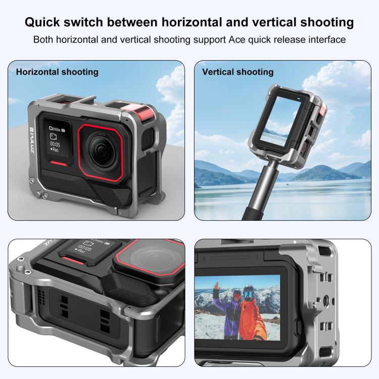 Gabbia protettiva in alluminio per Insta360 Ace Pro 2