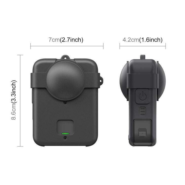 Custodia in silicone PULUZ per DJI Osmo 360 con copriobiettivo