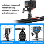 Adattatore per manubrio da moto PULUZ in alluminio con rotazione a 360 gradi e vite, compatibile con GoPro, Insta360, DJI e altre action camera., Handlebar Adapter Mount 3