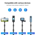 PULUZ Asta per selfie invisibile in lega di alluminio da 1,2 m, anti-vibrazione, monopiede telescopico con blocco per vlog., 1.2m  Invisible Selfie Stick