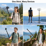 PULUZ Asta per selfie invisibile in lega di alluminio da 1,2 m, anti-vibrazione, monopiede telescopico con blocco per vlog., 1.2m  Invisible Selfie Stick
