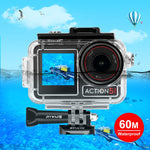 Per DJI Osmo Action 3/4 PULUZ Custodia subacquea impermeabile da 40 m con pattino freddo e fibbia Supporto di base e vite, For DJI Osmo Action 3 / 4 Waterproof Case