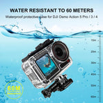 Per DJI Osmo Action 3/4 PULUZ Custodia subacquea impermeabile da 40 m con pattino freddo e fibbia Supporto di base e vite, For DJI Osmo Action 3 / 4 Waterproof Case