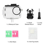 Per DJI Osmo Action 3/4 PULUZ Custodia subacquea impermeabile da 40 m con pattino freddo e fibbia Supporto di base e vite, For DJI Osmo Action 3 / 4 Waterproof Case