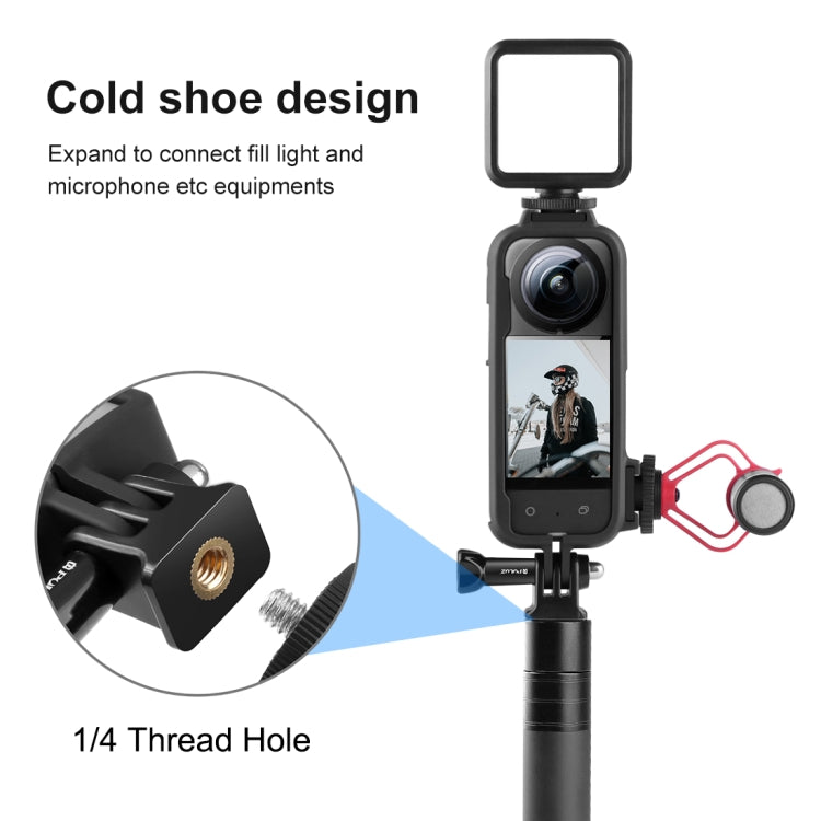 Per Insta360 X3 PULUZ Cold Shoe Telaio protettivo in plastica per PC con supporto adattatore e vite, PC Frame