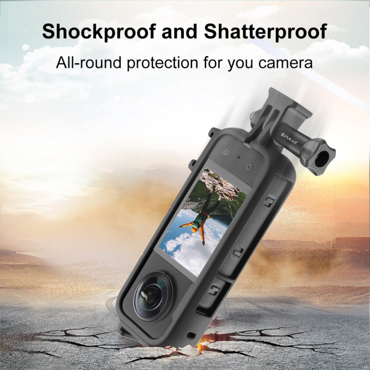 Per Insta360 X3 PULUZ Cold Shoe Telaio protettivo in plastica per PC con supporto adattatore e vite, PC Frame