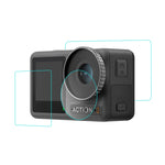 Per DJI Osmo Action 3/4 PULUZ Obiettivo 3 in 1 Pellicola antideflagrante per schermo anteriore e posteriore in vetro temperato, For DJI Osmo Action 3