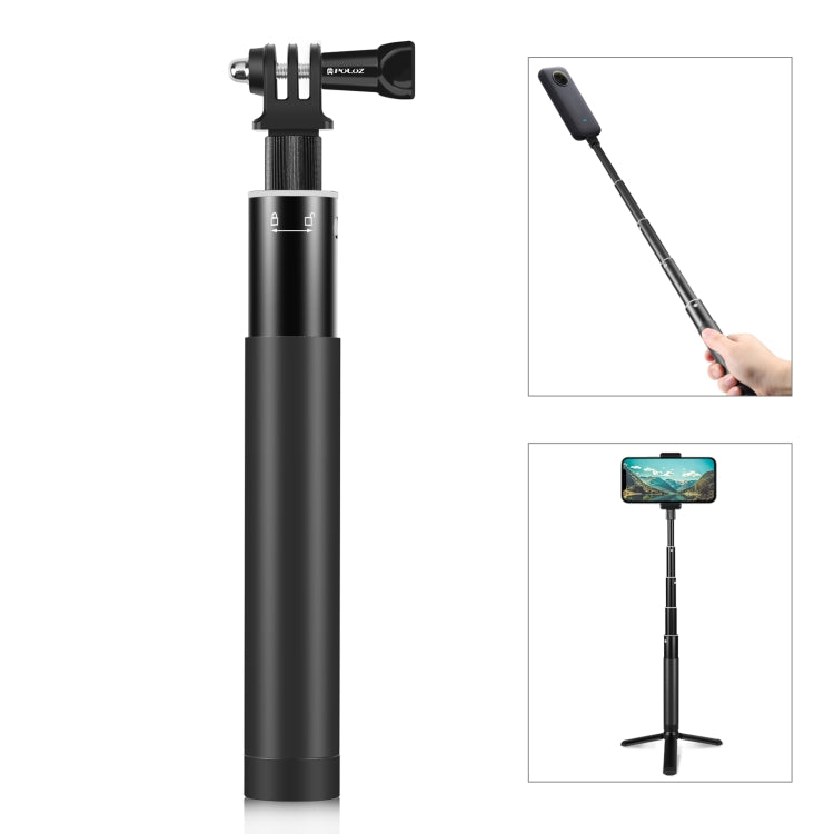 Monopiede per selfie in metallo PULUZ 73,5 cm con base adattatore invisibile e vite per Insta360 One RS / X2 / X3, 70cm Monopod