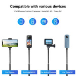 Monopiede per selfie in metallo PULUZ 73,5 cm con base adattatore invisibile e vite per Insta360 One RS / X2 / X3, 70cm Monopod