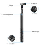Monopiede per selfie in metallo PULUZ da 110 cm con base adattatore invisibile e vite per Insta360 One RS / X2 / X3, 110cm Monopod