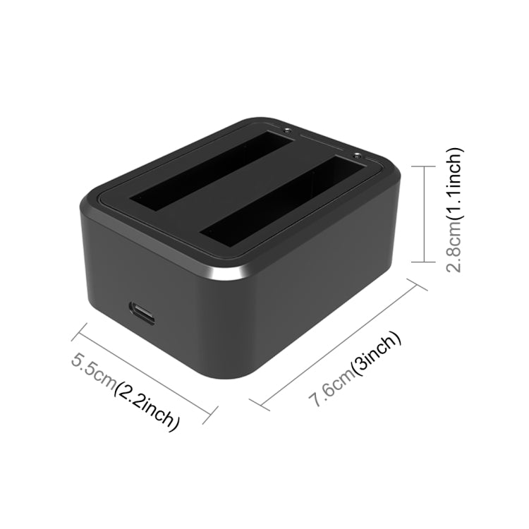Per Insta360 X3 PULUZ USB Caricabatterie doppio con indicatore luminoso, Battery Charger
