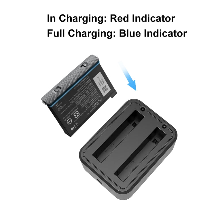 Per Insta360 X3 PULUZ USB Caricabatterie doppio con indicatore luminoso, Battery Charger