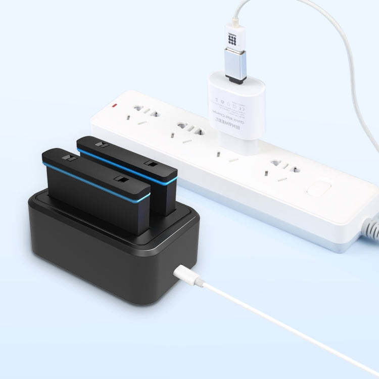 Per Insta360 X3 PULUZ USB Caricabatterie doppio con indicatore luminoso, Battery Charger