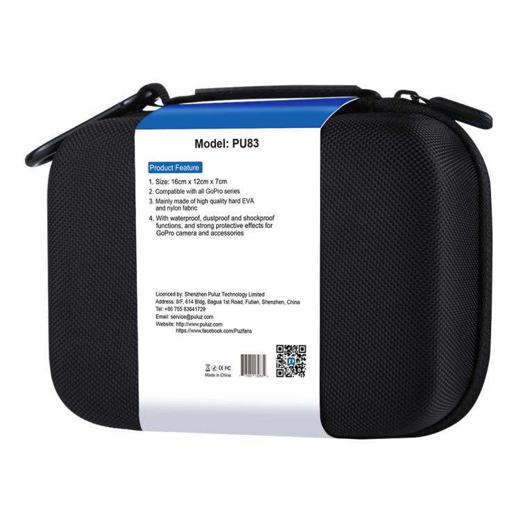 PULUZ Custodia impermeabile da trasporto e da viaggio per GoPro, DJI Osmo Action e altri accessori per fotocamere sportive, dimensioni ridotte: 16 cm x 12 cm x 7 cm, US Stock Black, UK Stock Black, For GoPro, Size: 16cm x 12cm x 7cm