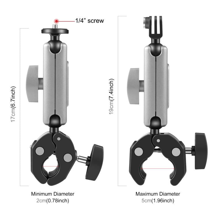 Morsetto PULUZ per action cam e smartphone 2-5 cm