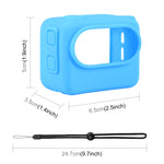 Custodia in silicone per custodia di ricarica per fotocamera Insta360 GO 3 PULUZ con copriobiettivo e cinturino, Silicone Case with Lens Cap(Black), Silicone Case with Lens Cap(Blue)