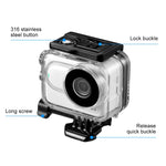 Per Insta360 GO 3 PULUZ Custodia impermeabile subacquea da 60 m con adattatore di base e vite, Waterproof Housing Case