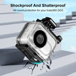 Per Insta360 GO 3 PULUZ Custodia impermeabile subacquea da 60 m con adattatore di base e vite, Waterproof Housing Case