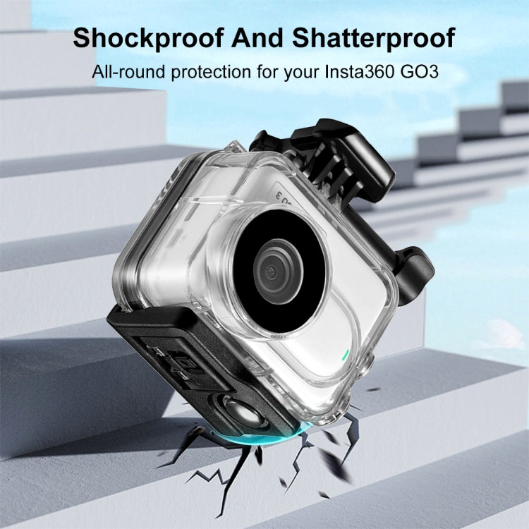 Per Insta360 GO 3 PULUZ Custodia impermeabile subacquea da 60 m con adattatore di base e vite, Waterproof Housing Case