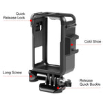 Per DJI Osmo Action 4/3 PULUZ Gabbia verticale in plastica con telaio protettivo con scarpe fredde, For DJI Osmo Action 5 Pro / 4 / 3 Vertical Cage