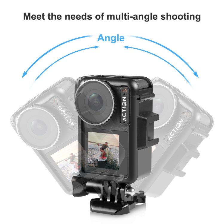 Per DJI Osmo Action 4/3 PULUZ Gabbia verticale in plastica con telaio protettivo con scarpe fredde, For DJI Osmo Action 5 Pro / 4 / 3 Vertical Cage