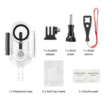 Per Insta360 GO 3 PULUZ Custodia impermeabile subacquea da 40 m con adattatore di base e vite, 40m Waterproof Housing Case