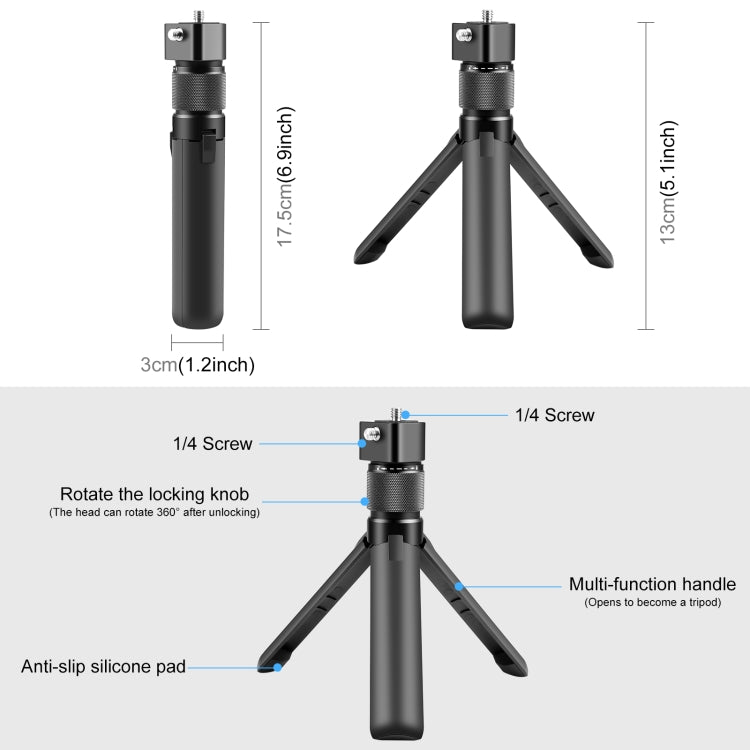 Per supporto treppiede da tavolo con impugnatura rotante Insta360 X3 PULUZ, Desktop Tripod Stand