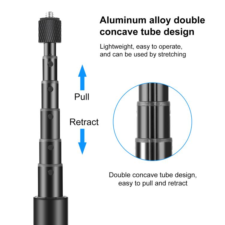 Per Insta360 X3 PULUZ Maniglia rotante Supporto per treppiede da tavolo Monopiede per selfie da 110 cm, Desktop Tripod Stand 110cm Selfie Stick
