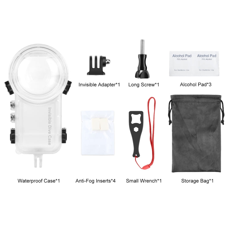Per custodia subacquea sigillata impermeabile Insta360 X3 PULUZ da 50 m, Invisible Dive Case