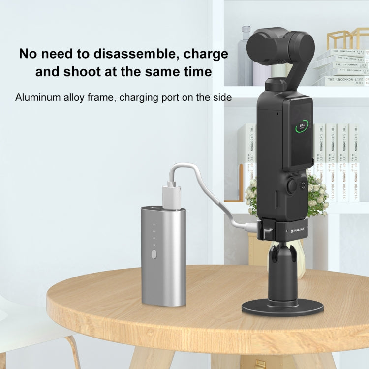 Per DJI OSMO Pocket 3 PULUZ USB-C / Type-C Dock Base di ricarica da tavolo Staffa in lega di alluminio, Desktop Charging Base