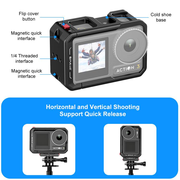 Adattatore espansione gabbia in lega per DJI Osmo Action 5 Pro/4/