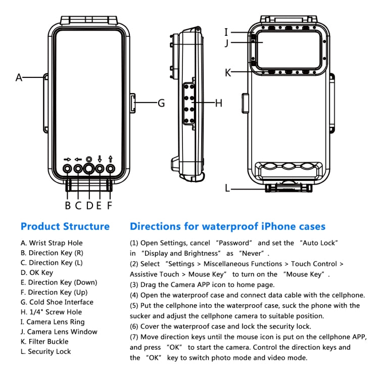 Custodia subacquea PULUZ per iPhone fino a 45m
