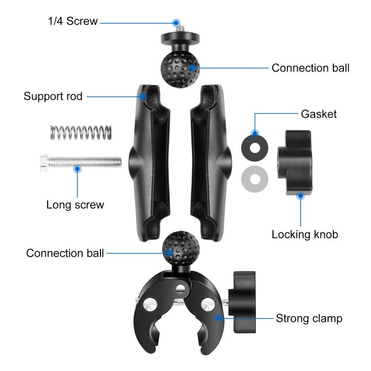 Supporto morsetto granchio per manubrio moto GoPro