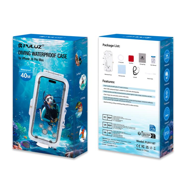 Custodia subacquea impermeabile per iPhone 16 Pro Max