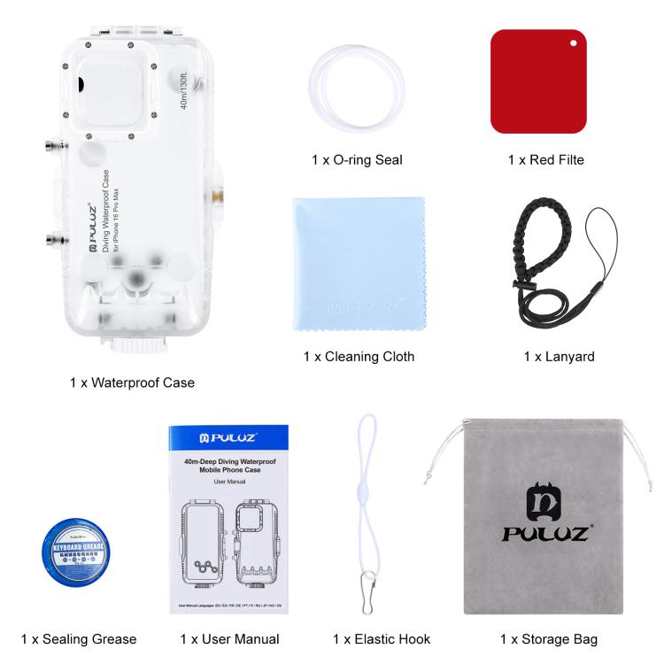 Custodia subacquea impermeabile per iPhone 16 Pro Max