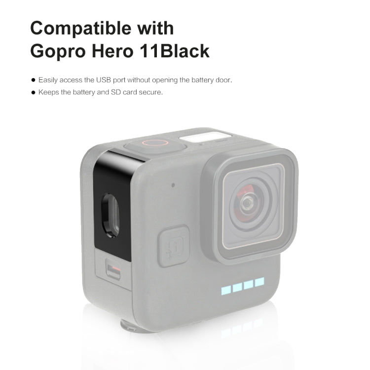 Per GoPro Hero11 Nero Mini PULUZ Copertura interfaccia laterale batteria in metallo, B Type