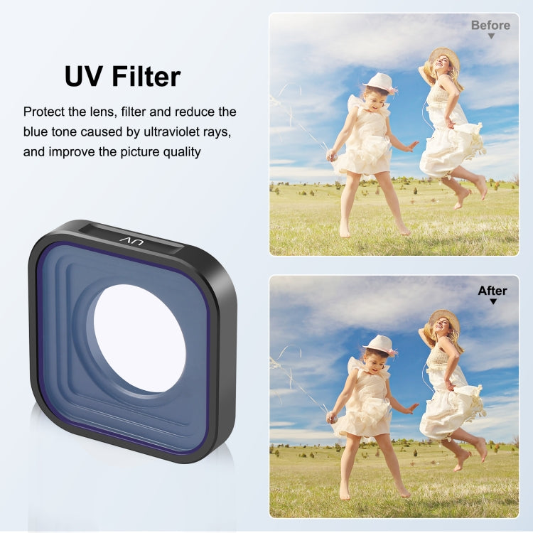 PULUZ Action Camera Filtro obiettivo UV per GoPro Hero11 Black / Hero11 Black mini / HERO10 Black / HERO9 Black, UV