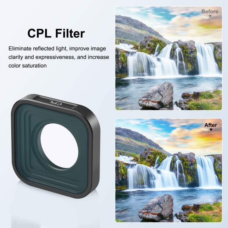 Filtro obiettivo PULUZ Action Camera CPL per GoPro Hero11 Black / Hero11 Black mini / HERO10 Black / HERO9 Black, CPL