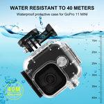 Per GoPro Hero11 Mini Nero PULUZ Custodia protettiva impermeabile da 40 m con fibbia di montaggio di base e vite, For GoPro Hero11 Black Mini